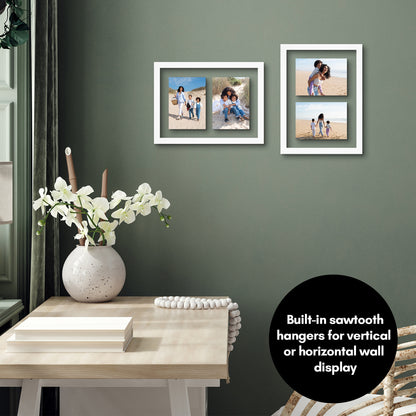 Collage Frame CFF1014WHT257 Floating Effect with mat - Americanflat