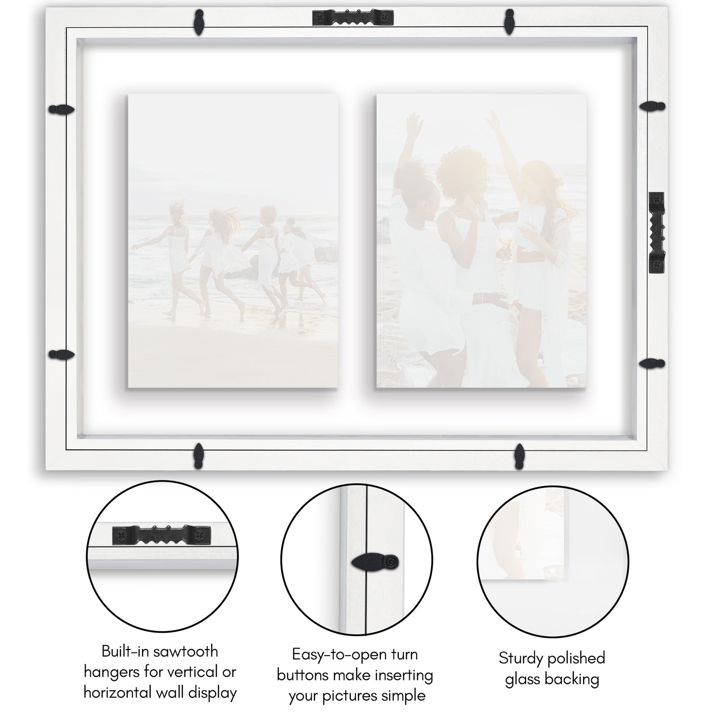 Collage Frame CFF1014WHT257 Floating Effect with mat - Americanflat