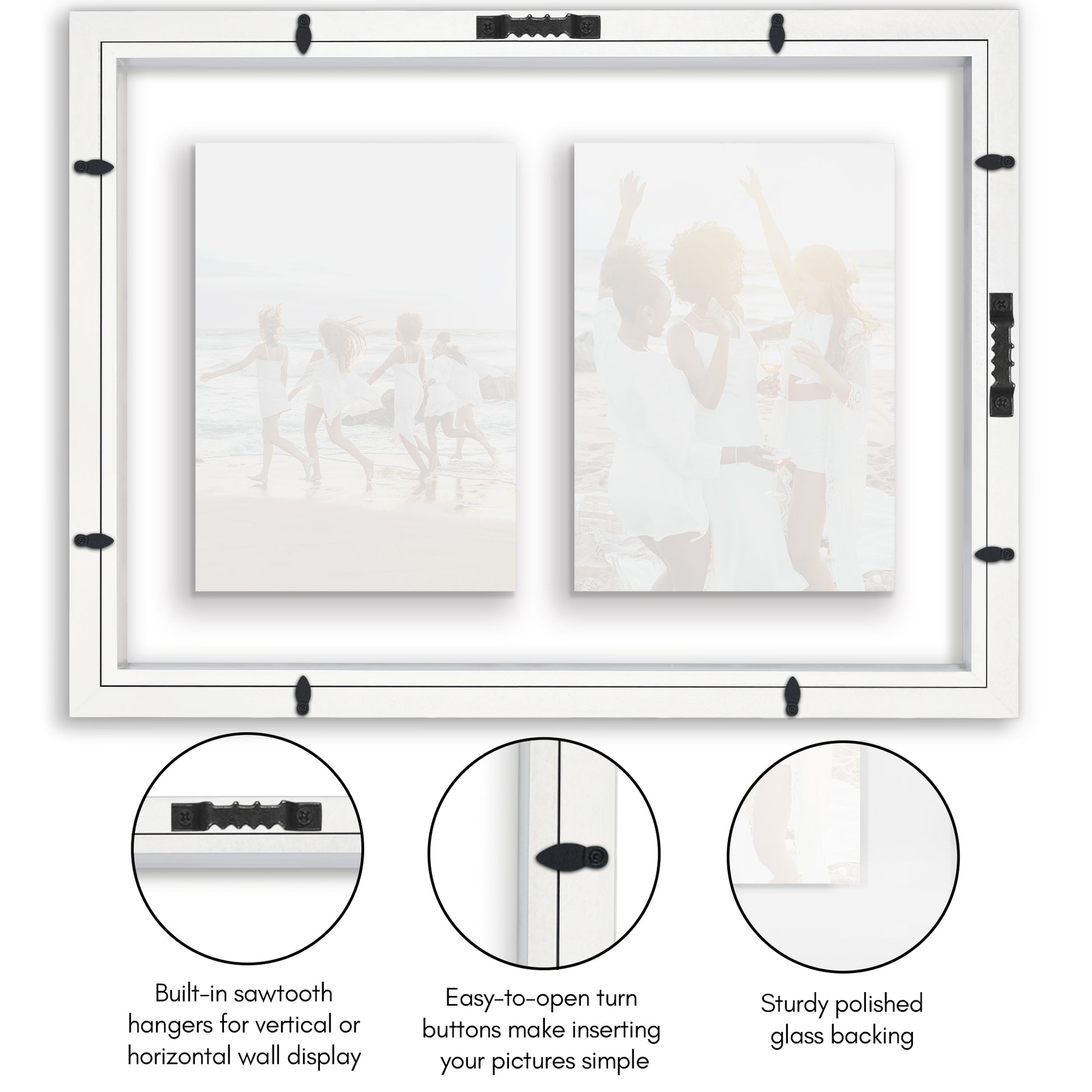 Collage Frame CFF1014WHT257 Floating Effect with mat - Americanflat