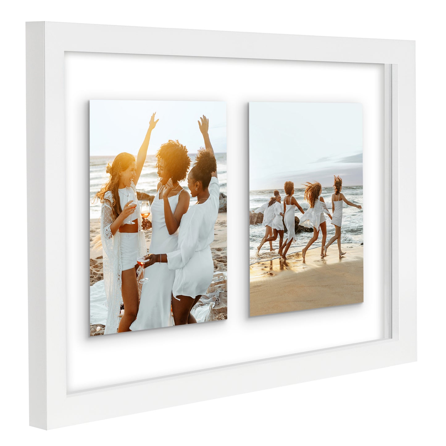 Collage Frame CFF1014WHT257 Floating Effect with mat - Americanflat