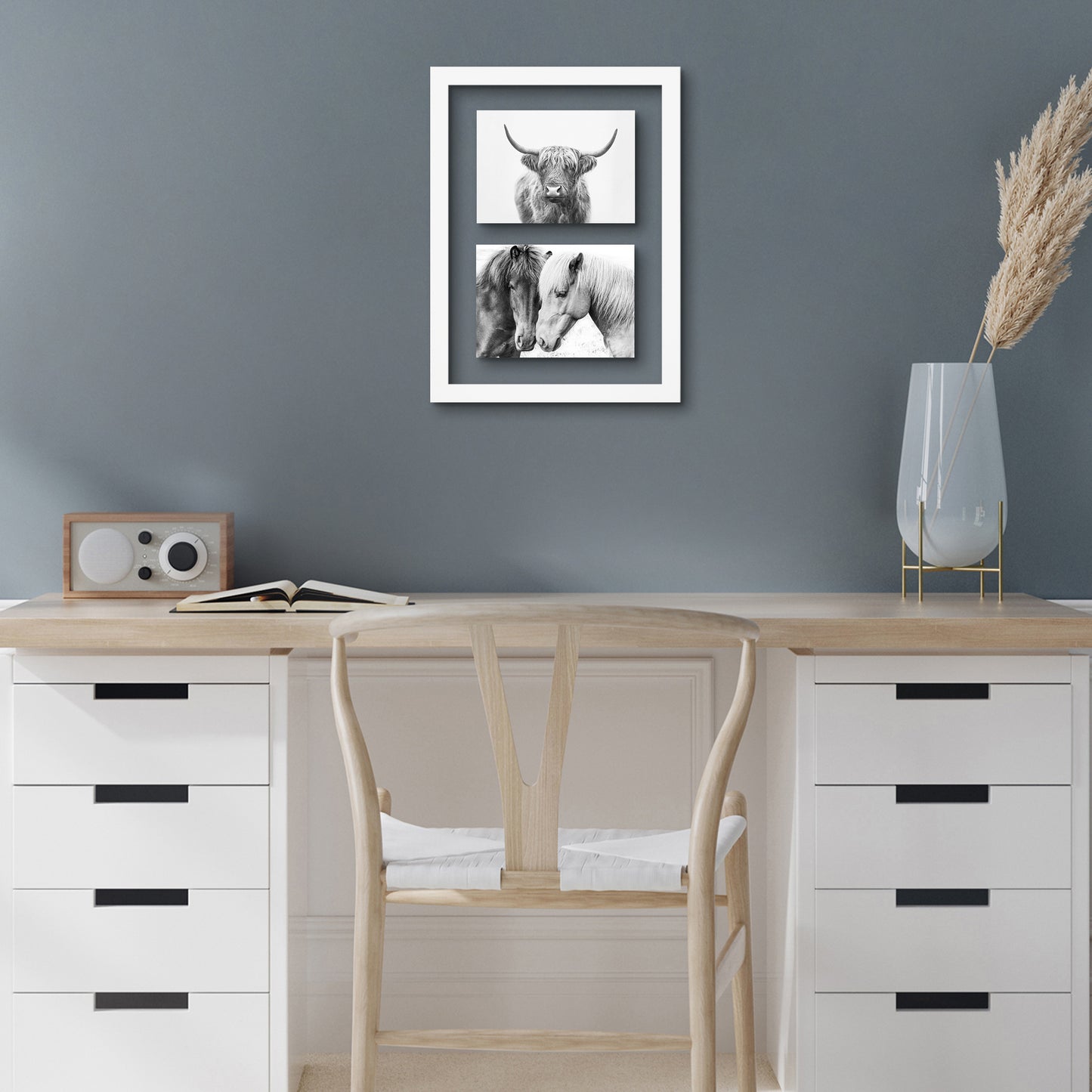 Collage Frame CFF1014WHT257 Floating Effect with mat - Americanflat