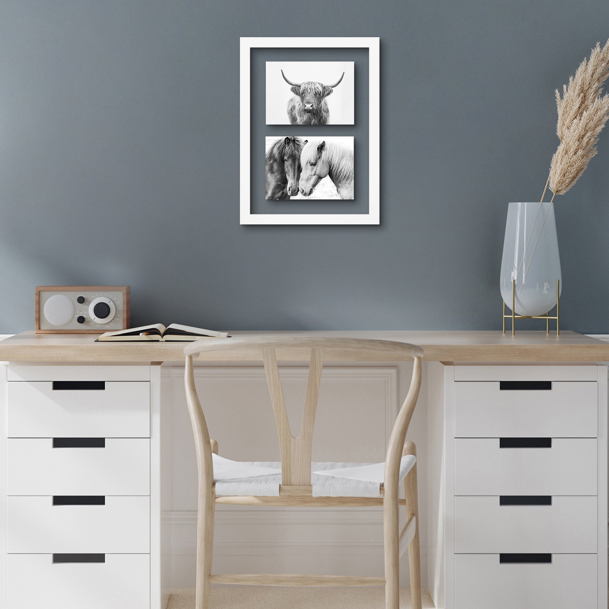 Collage Frame CFF1014WHT257 Floating Effect with mat - Americanflat