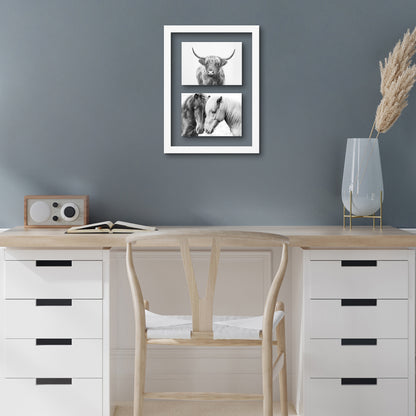 Collage Frame CFF1014WHT257 Floating Effect with mat - Americanflat
