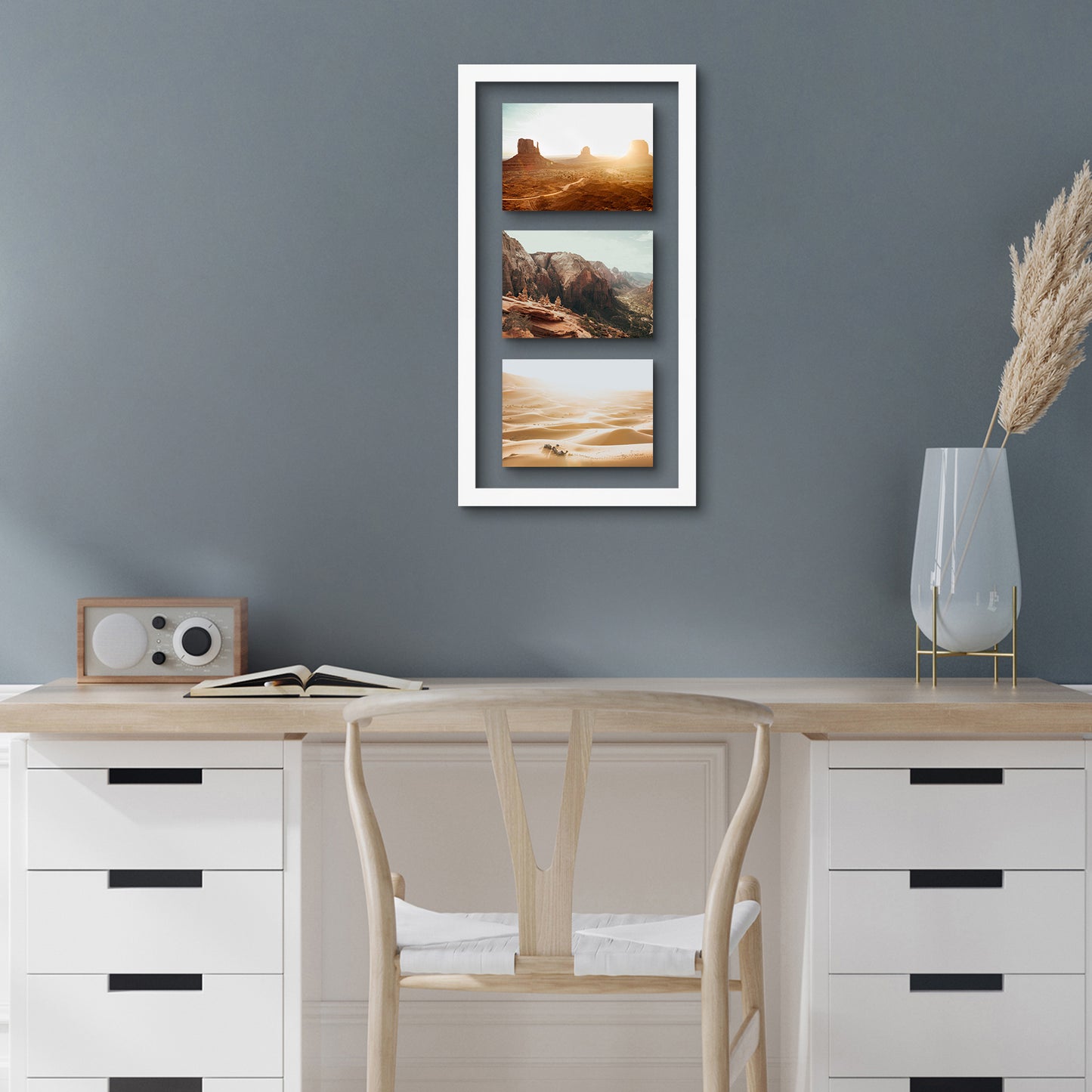 Collage Frame CFF1020WHT357 Floating Effect with mat - Americanflat