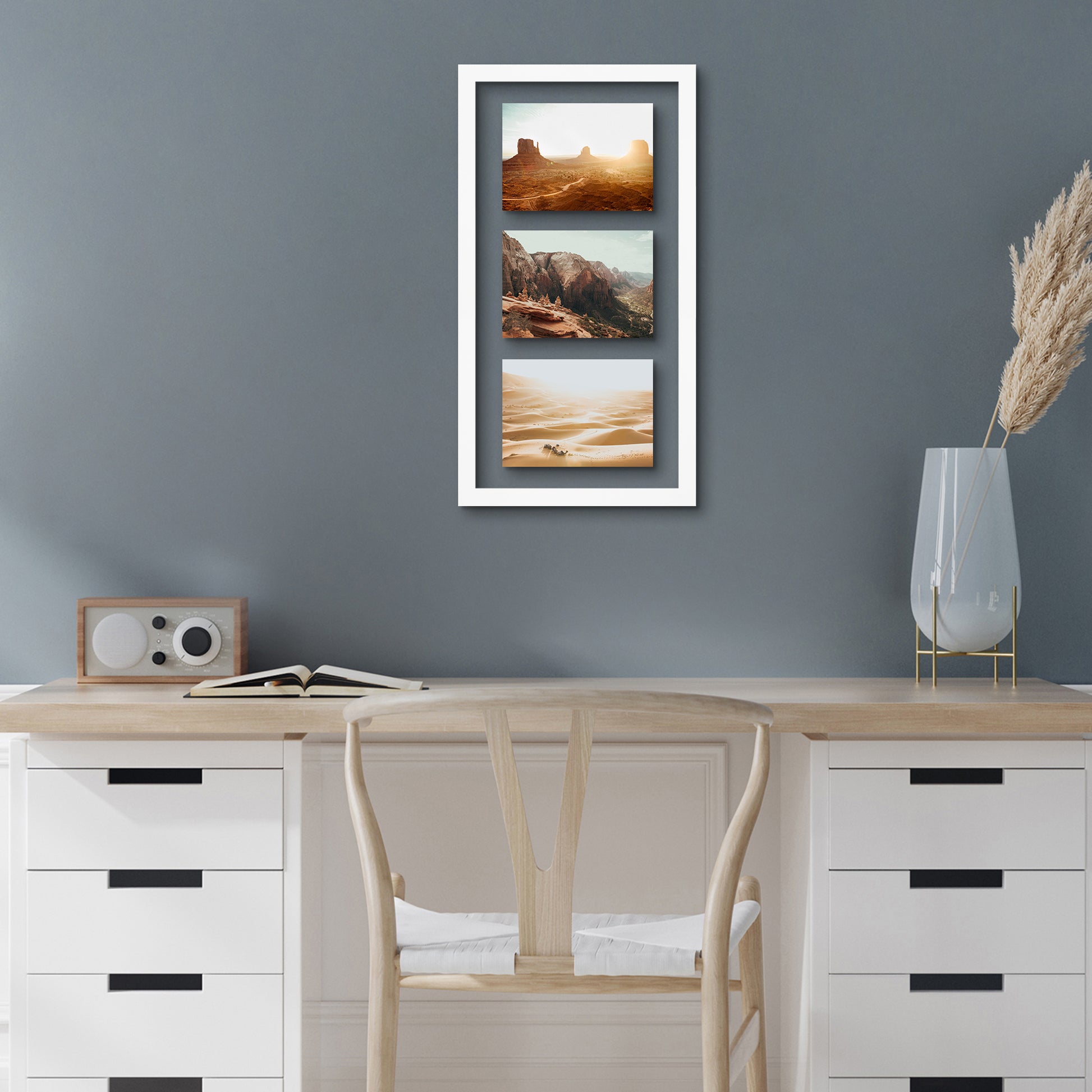 Collage Frame CFF1020WHT357 Floating Effect with mat - Americanflat
