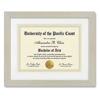 Legacy Matted Document Frame — 11x14 / Light Wood / 1 Pack
