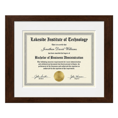 Legacy Matted Document Frame — 8x11 / Oak / 1 Pack