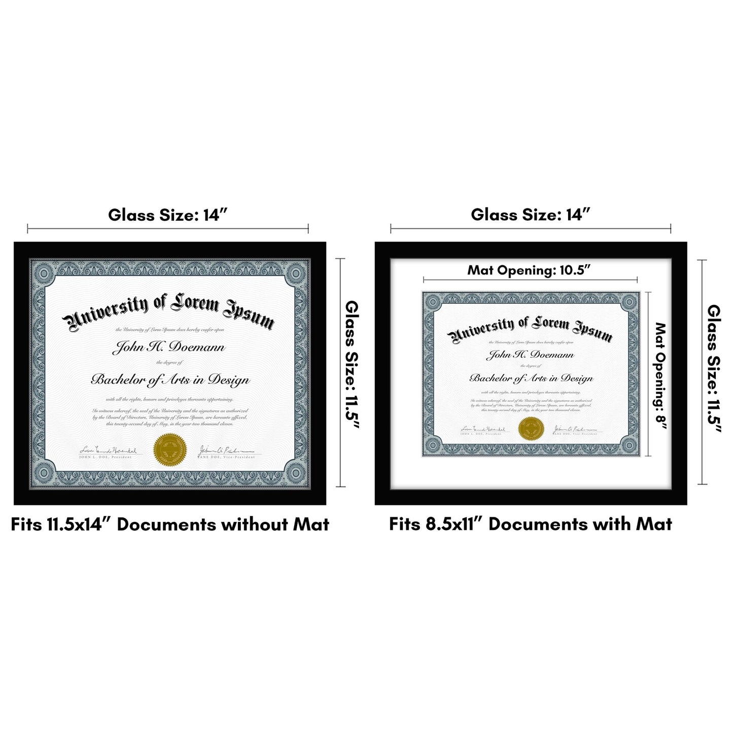 Legacy Matted Document Frame