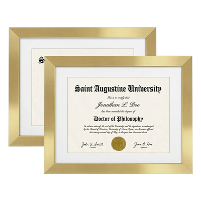 Legacy Matted Document Frame — 8.5x11 / Polished Brass / 2 Pack