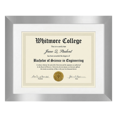 Legacy Matted Document Frame — 11x14 / Silver / 1 Pack