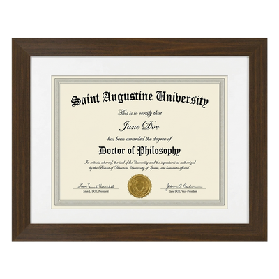Legacy Matted Document Frame — 11x14 / Walnut / 1 Pack