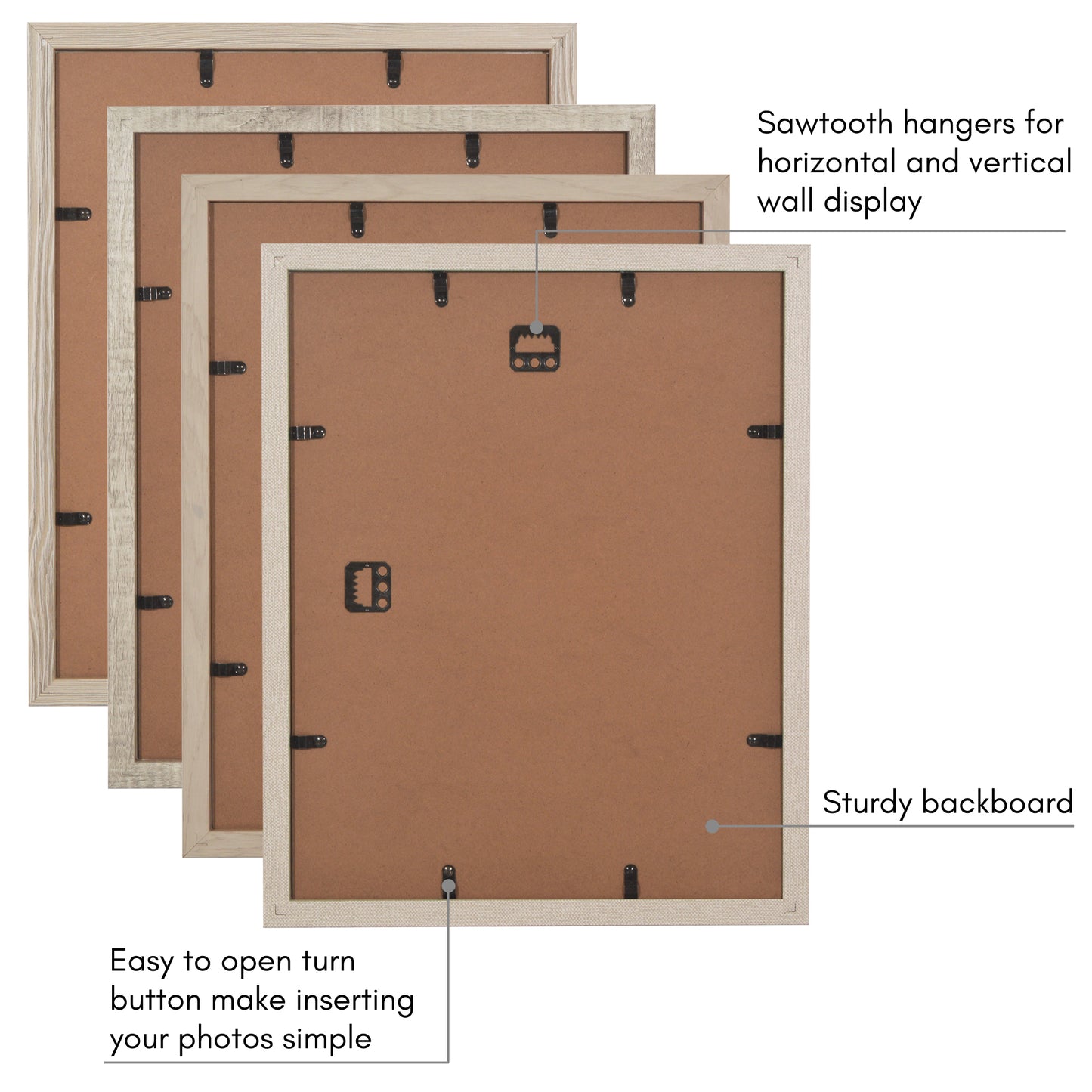Collage Picture Frame | Set of 4 | Shatter-Resistant | With Mat | Multi-Wood Finish - Americanflat