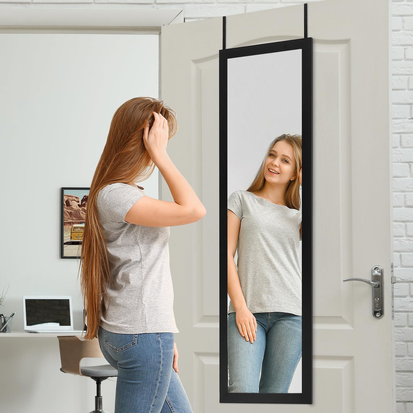 Over-the-Door Mirror 12x48 Full Length - Americanflat