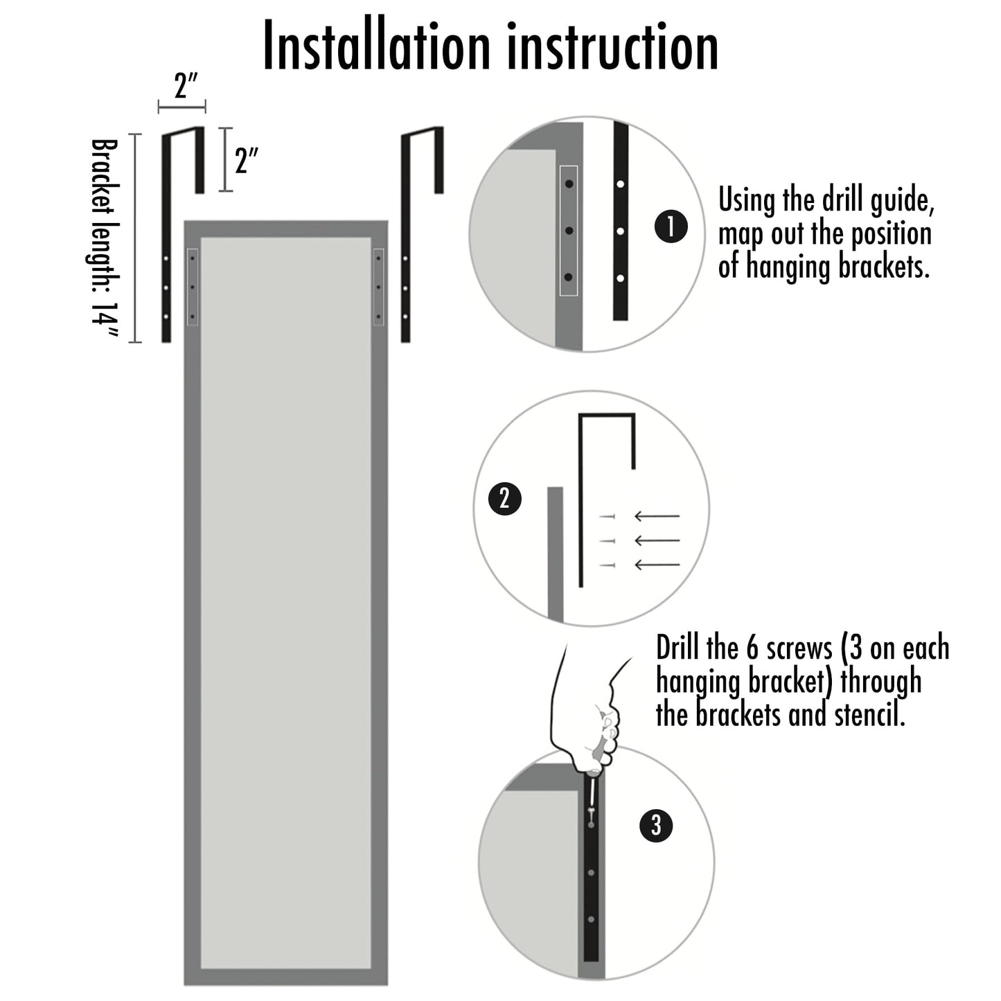Over-the-Door Mirror 12x48 Full Length - Americanflat