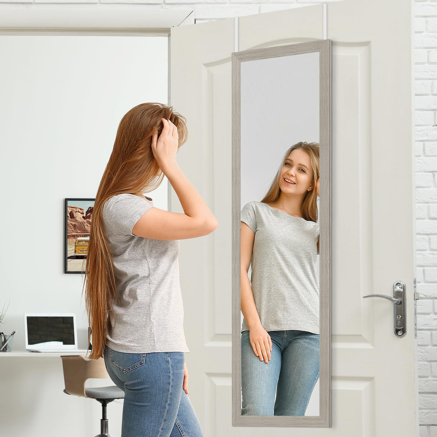 Over-the-Door Mirror 12x48 Full Length - Americanflat