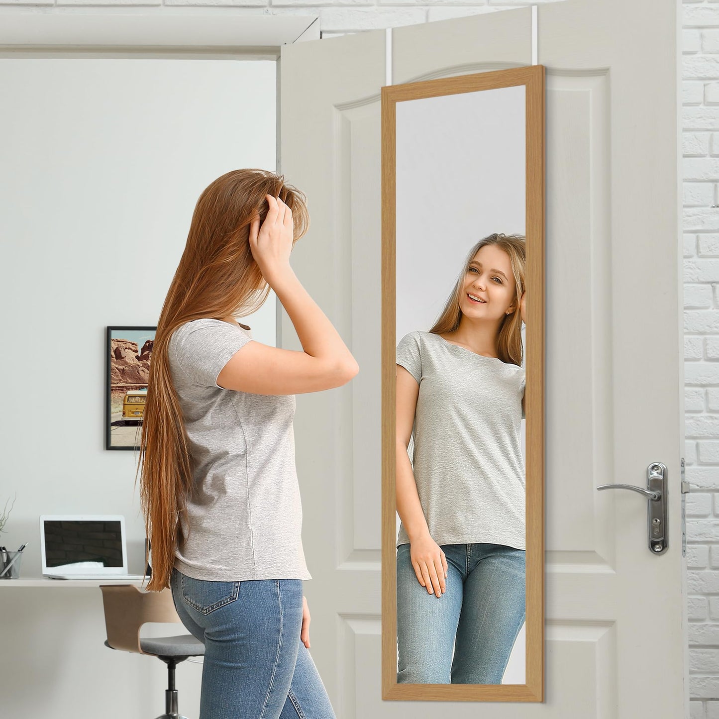 Over-the-Door Mirror 12x48 Full Length - Americanflat