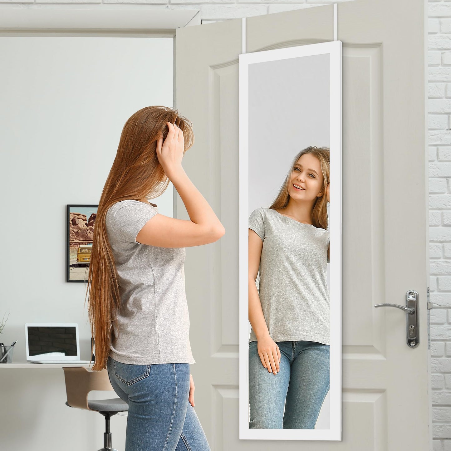 Over-the-Door Mirror 12x48 Full Length - Americanflat