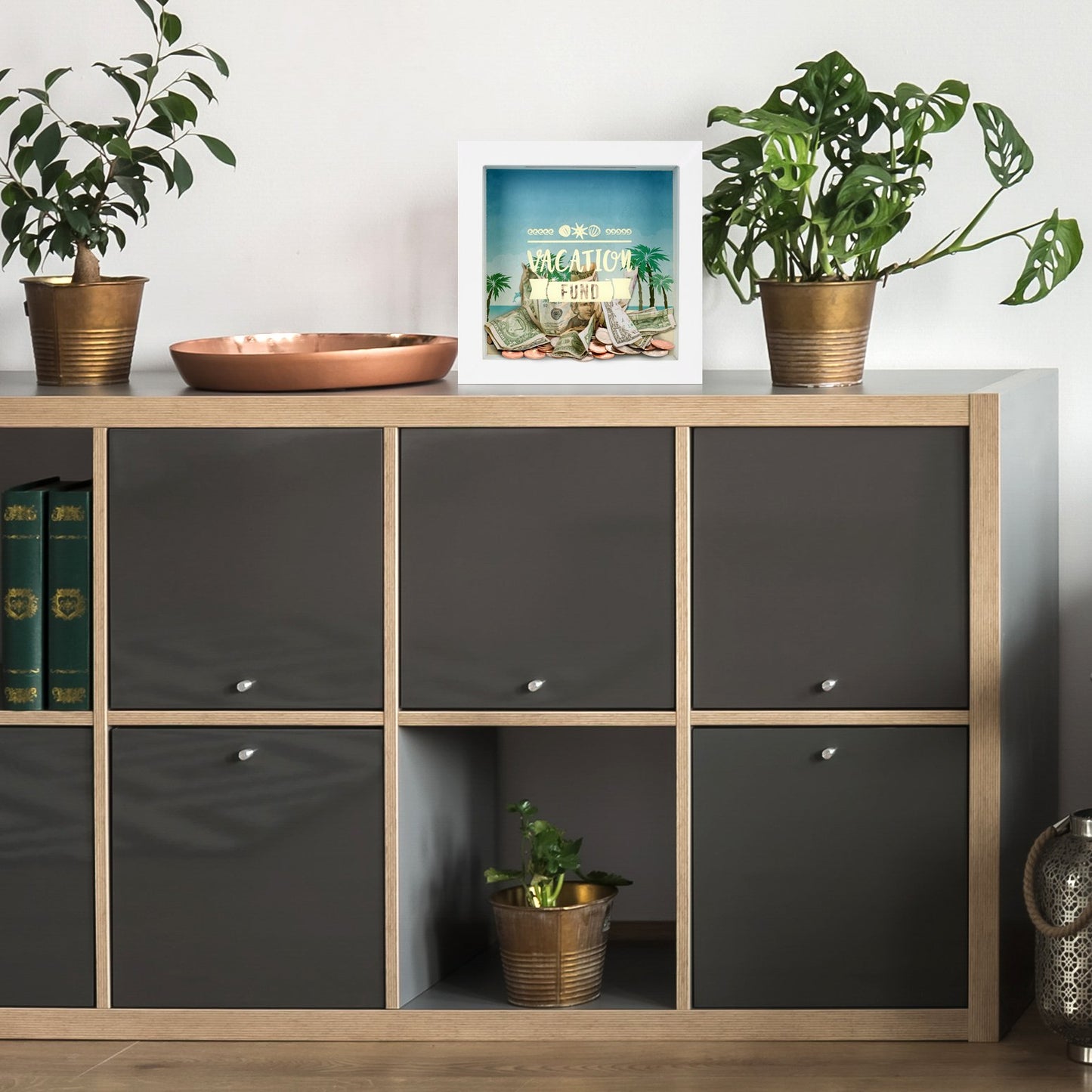 Shadow Box Bank | Top Slot | Wall Mount | Polished Glass - Americanflat