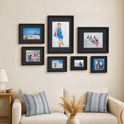 Americanflat Picture Frame | Black Mat and White Trim | Classic Molding