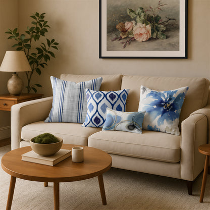 Throw Pillow with Sewn-In Insert | Floral Design