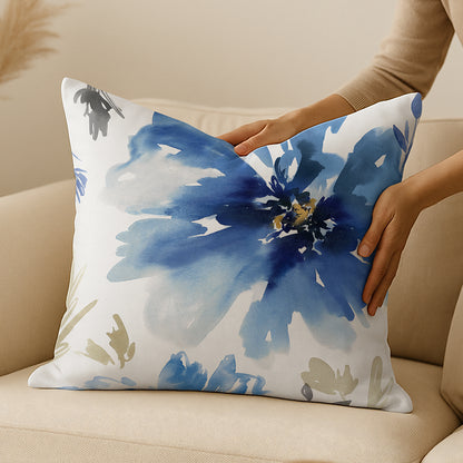 Throw Pillow with Sewn-In Insert | Floral Design