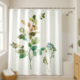 71x74 Boho Shower Curtain with 12 Metal Grommets | Botanical Design