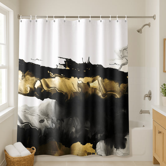 71x74 Abstract Shower Curtain with 12 Metal Grommets | Bold Design