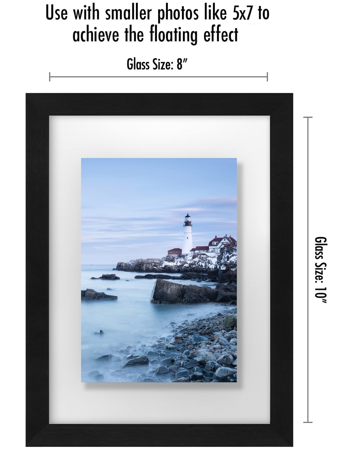 Floating Picture Frame | Set of 2 | Clear Glass | Modern Design | Wall/Tabletop Display - Americanflat