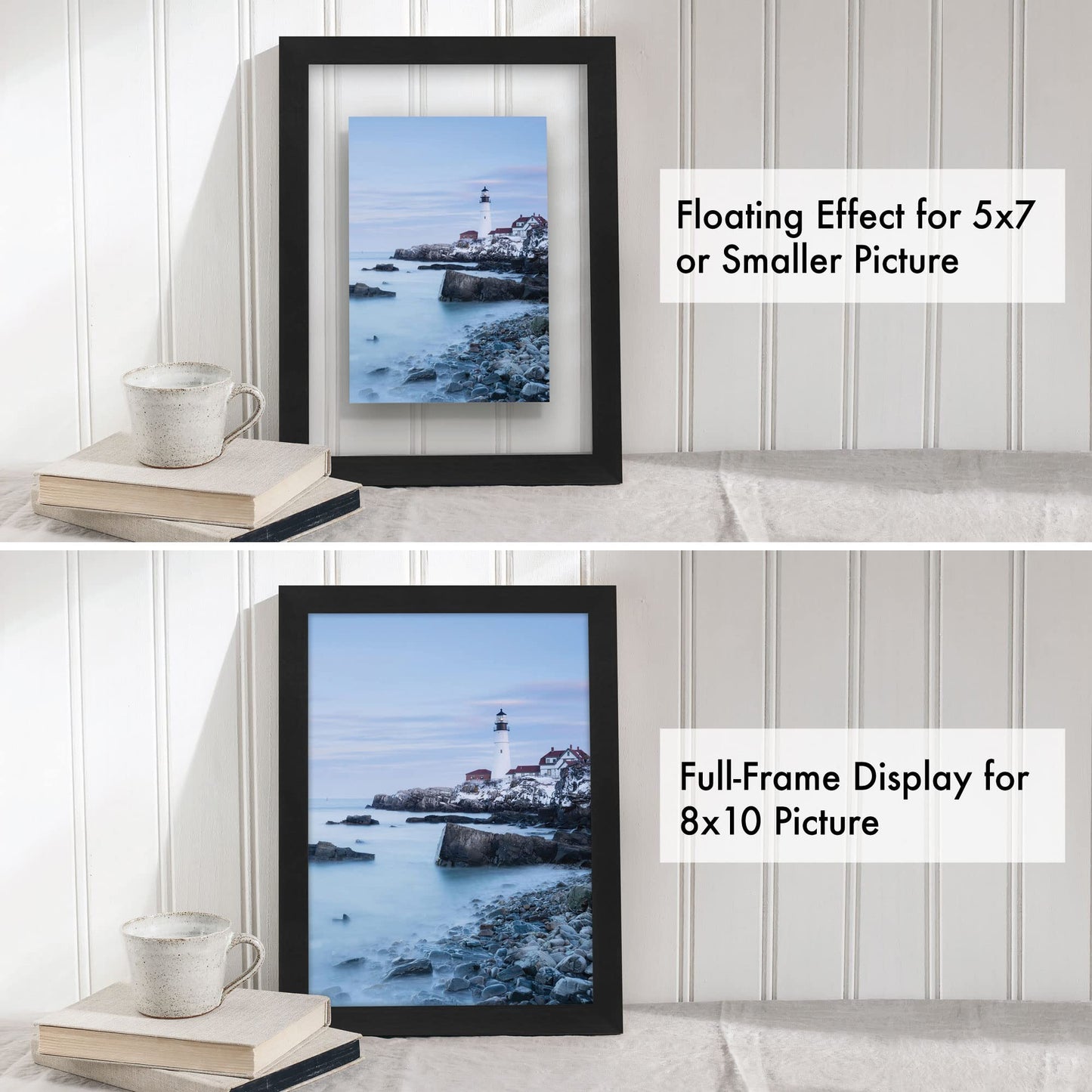 Floating Picture Frame | Set of 2 | Clear Glass | Modern Design | Wall/Tabletop Display - Americanflat