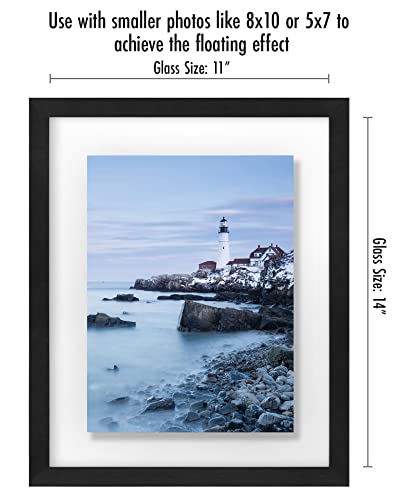 Floating Picture Frame | Set of 2 | Clear Glass | Modern Design | Wall/Tabletop Display - Americanflat