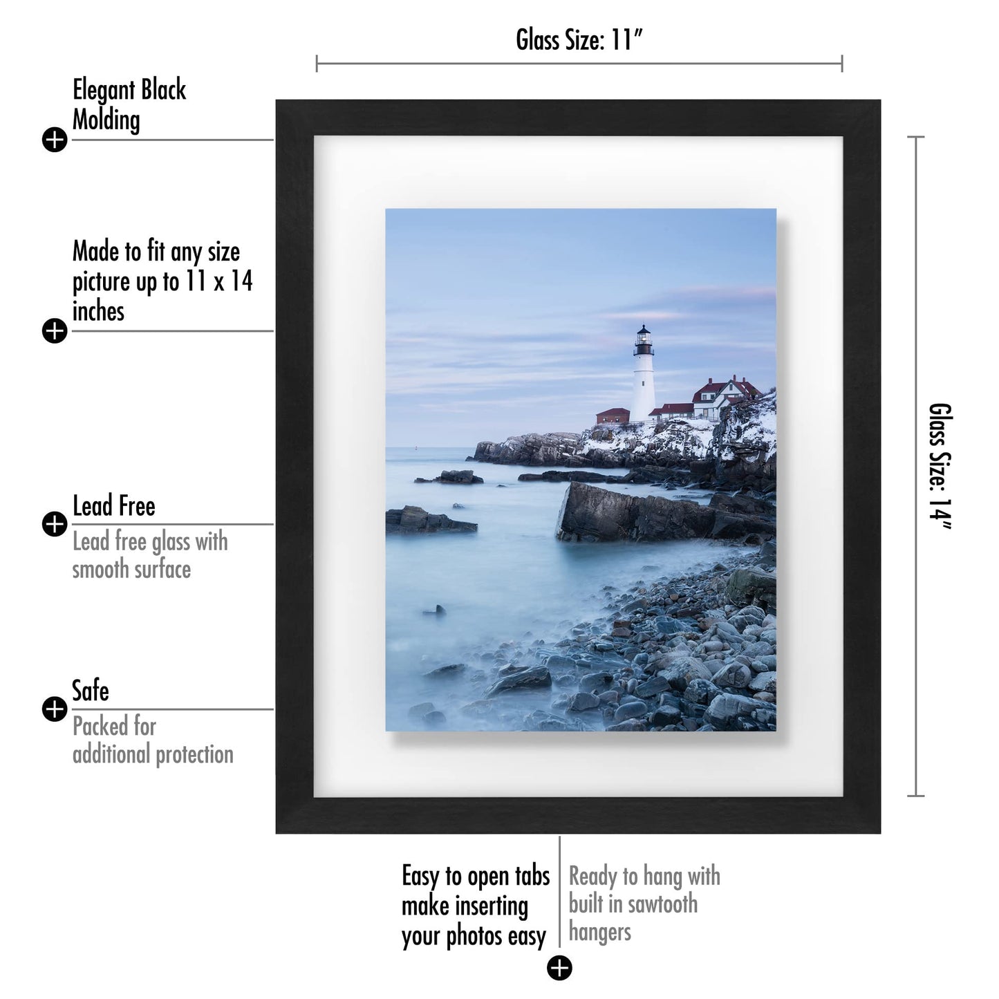 Floating Picture Frame | Set of 2 | Clear Glass | Modern Design | Wall/Tabletop Display - Americanflat