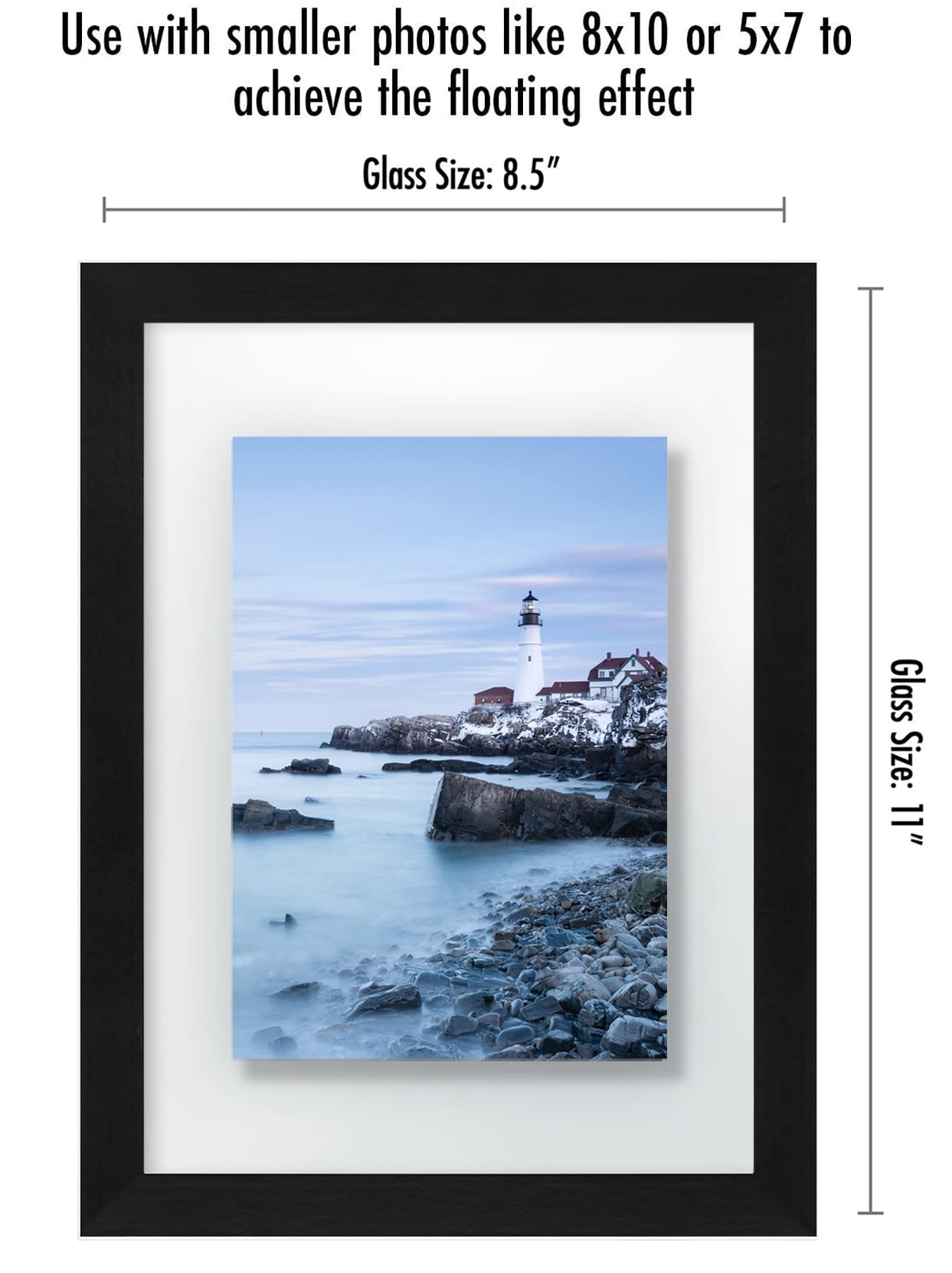 Floating Picture Frame | Set of 2 | Clear Glass | Modern Design | Wall/Tabletop Display - Americanflat