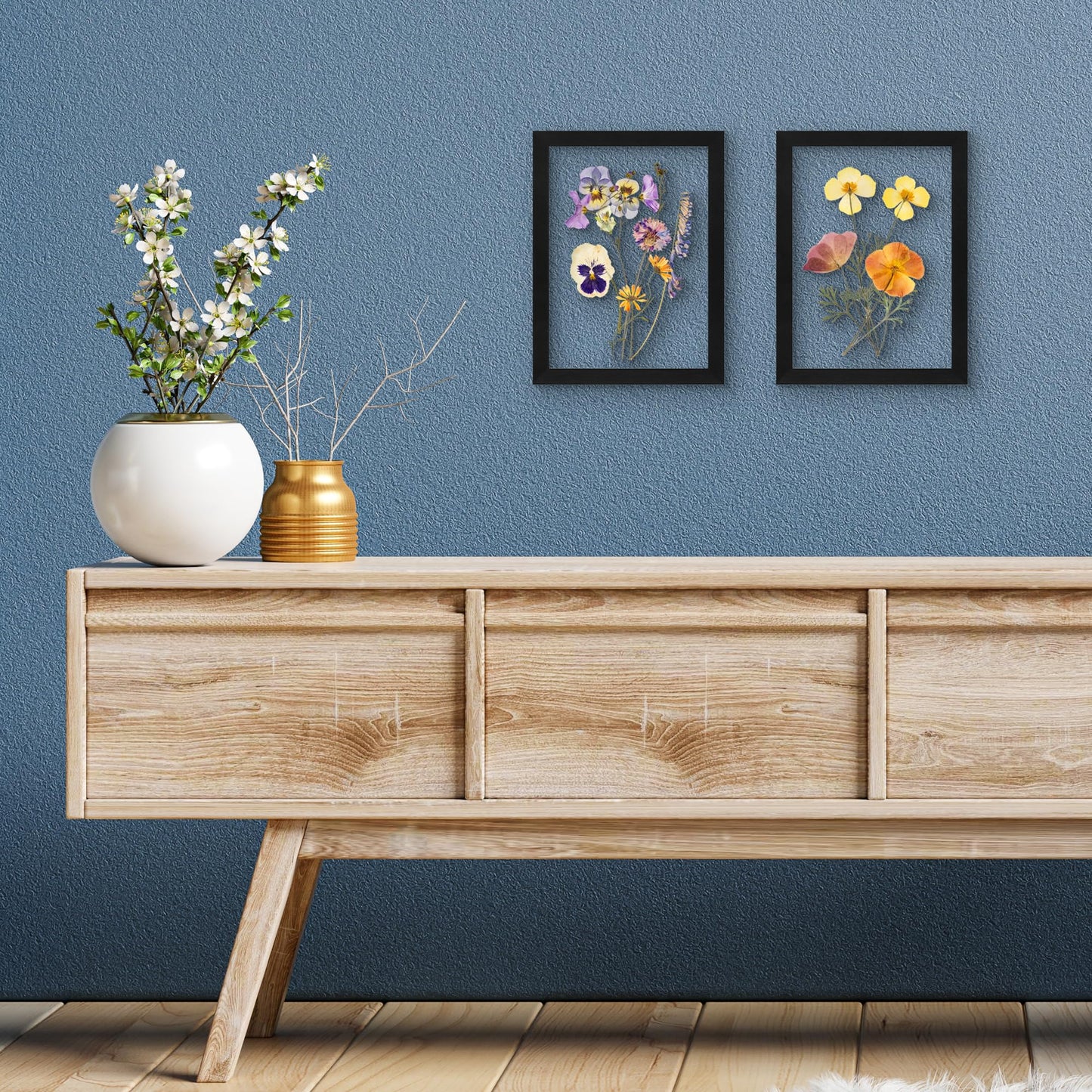 Floating Picture Frame | Set of 2 | Clear Glass | Modern Design | Wall/Tabletop Display - Americanflat