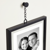 Americanflat 4x6 Floating Picture Frames with Chain | Set of 3 | Black