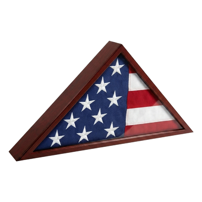 Silhouette Flag Display Case — Burial Service / Mahogany