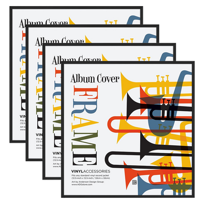 Aluminum Album Frame | Multipack | Black | Polished Plexiglass Decor — 12.5x12.5 / Black / 4 Pack