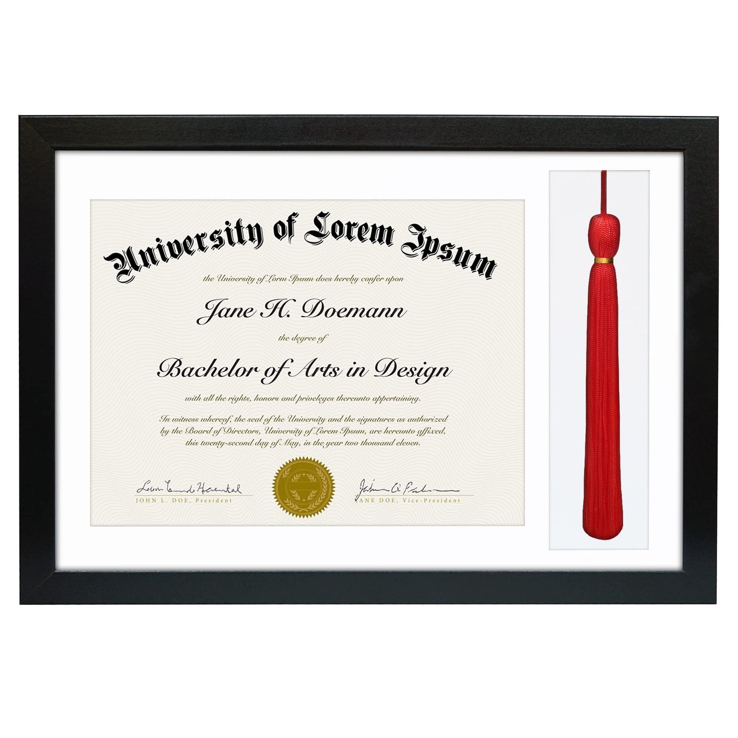 11x16 Diploma Frame with Tassel Display | Legacy Collection