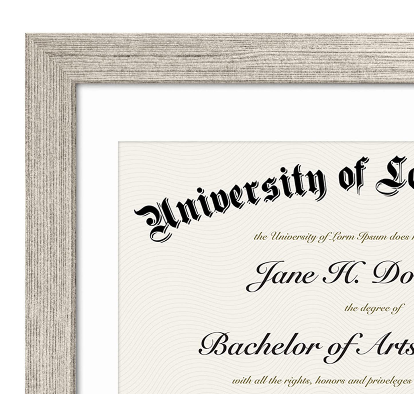 Legacy Unmatted Document Frame