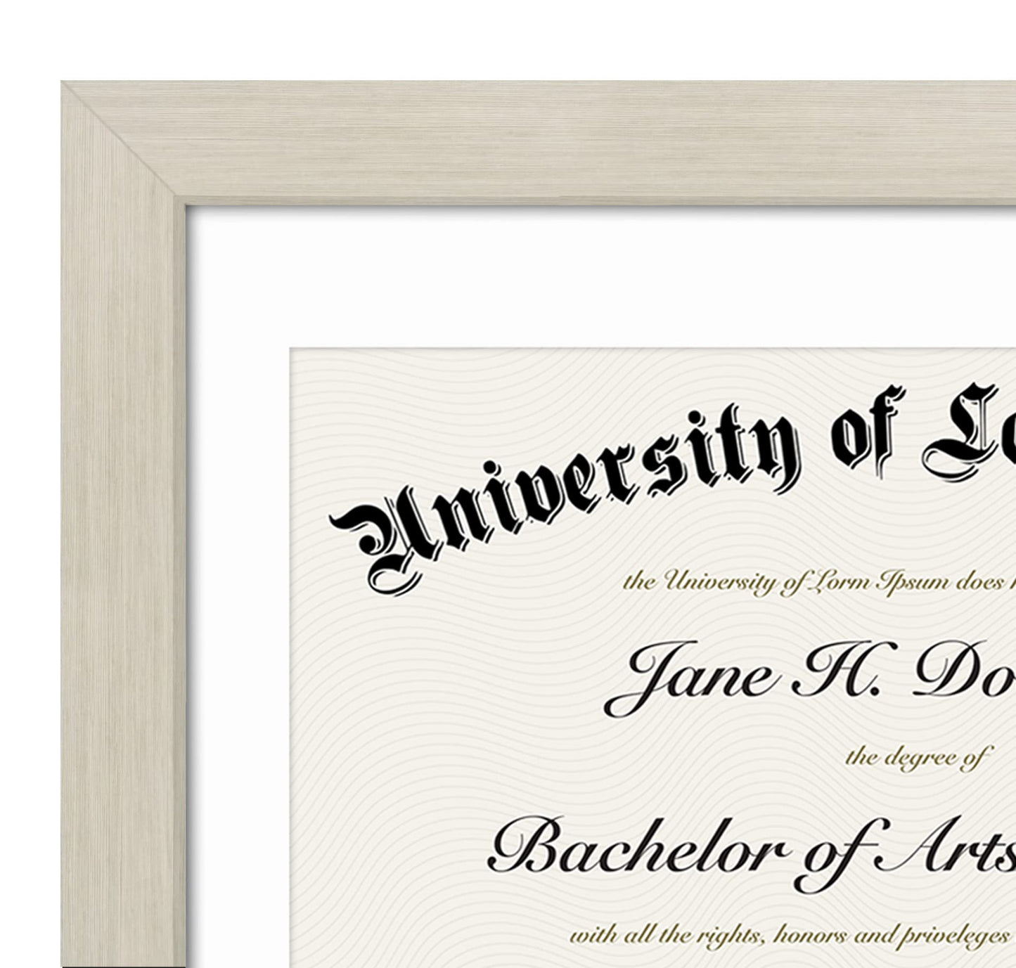 Legacy Unmatted Document Frame