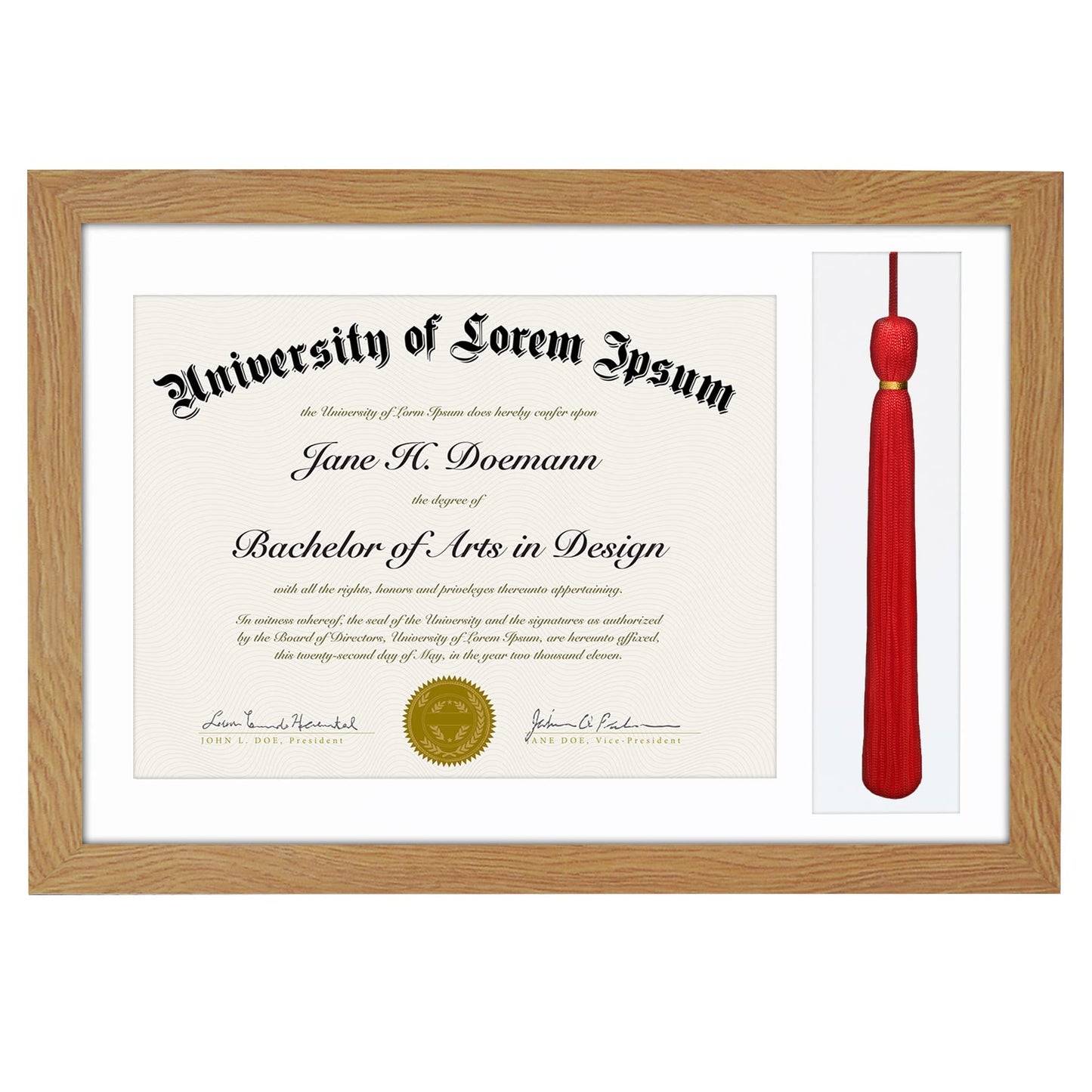 11x16 Diploma Frame with Tassel Display | Legacy Collection