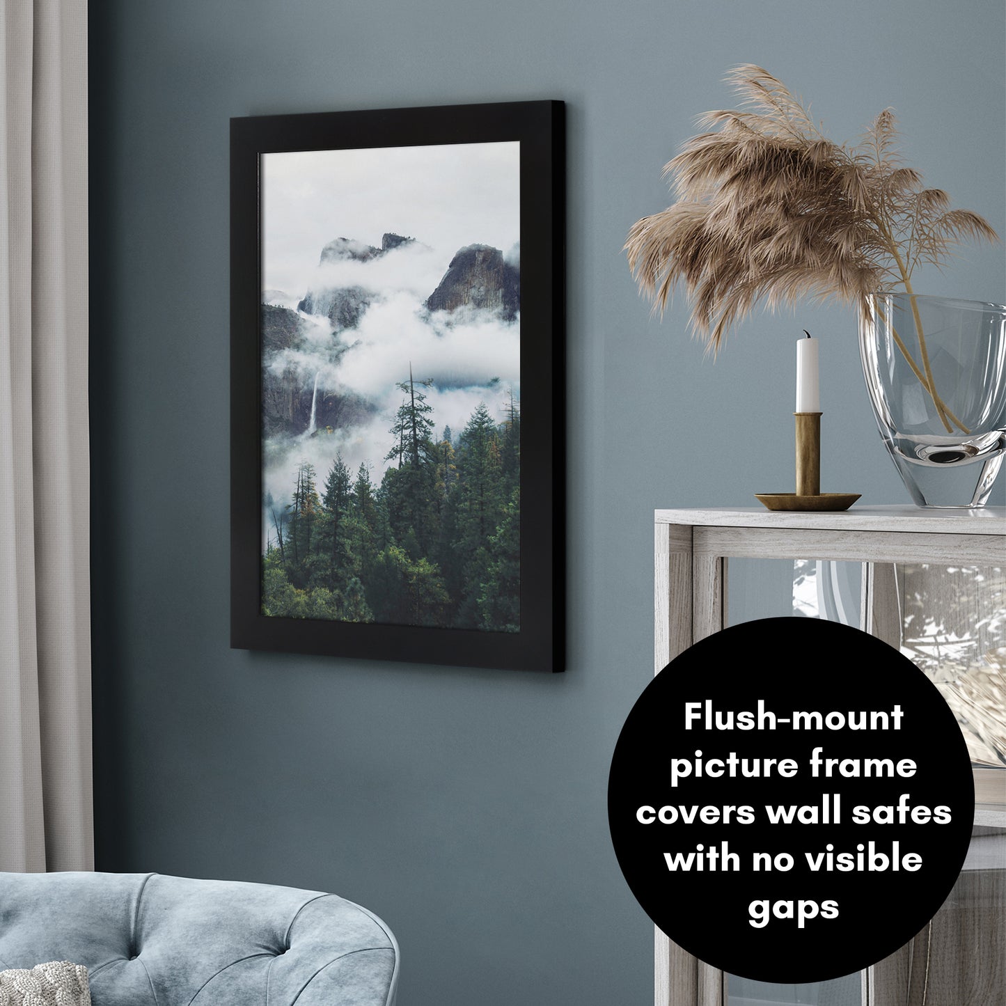 Black | Concealment Picture Frame | Magnetic Hinged Storage – Americanflat