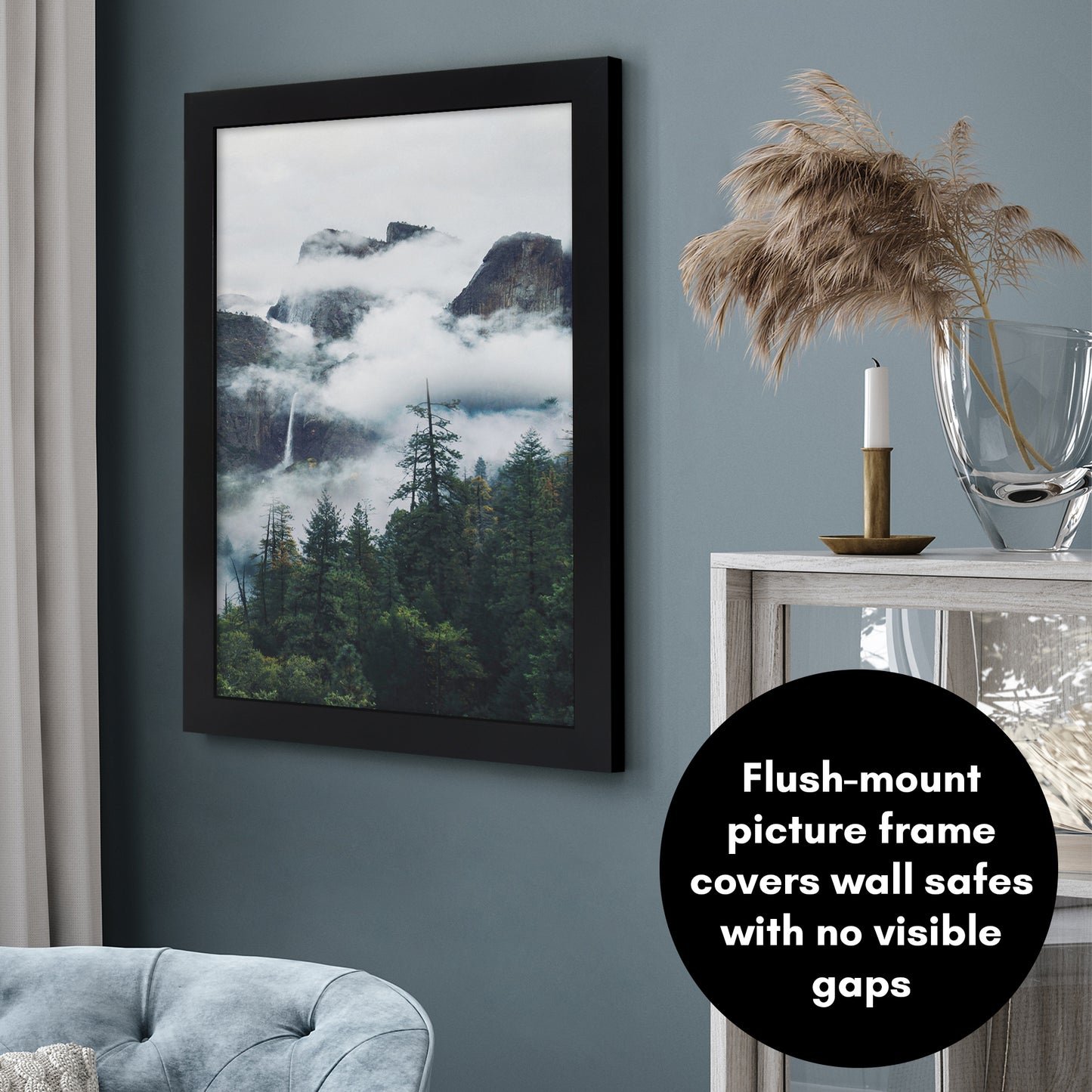 Black | Concealment Picture Frame | Magnetic Hinged Storage – Americanflat