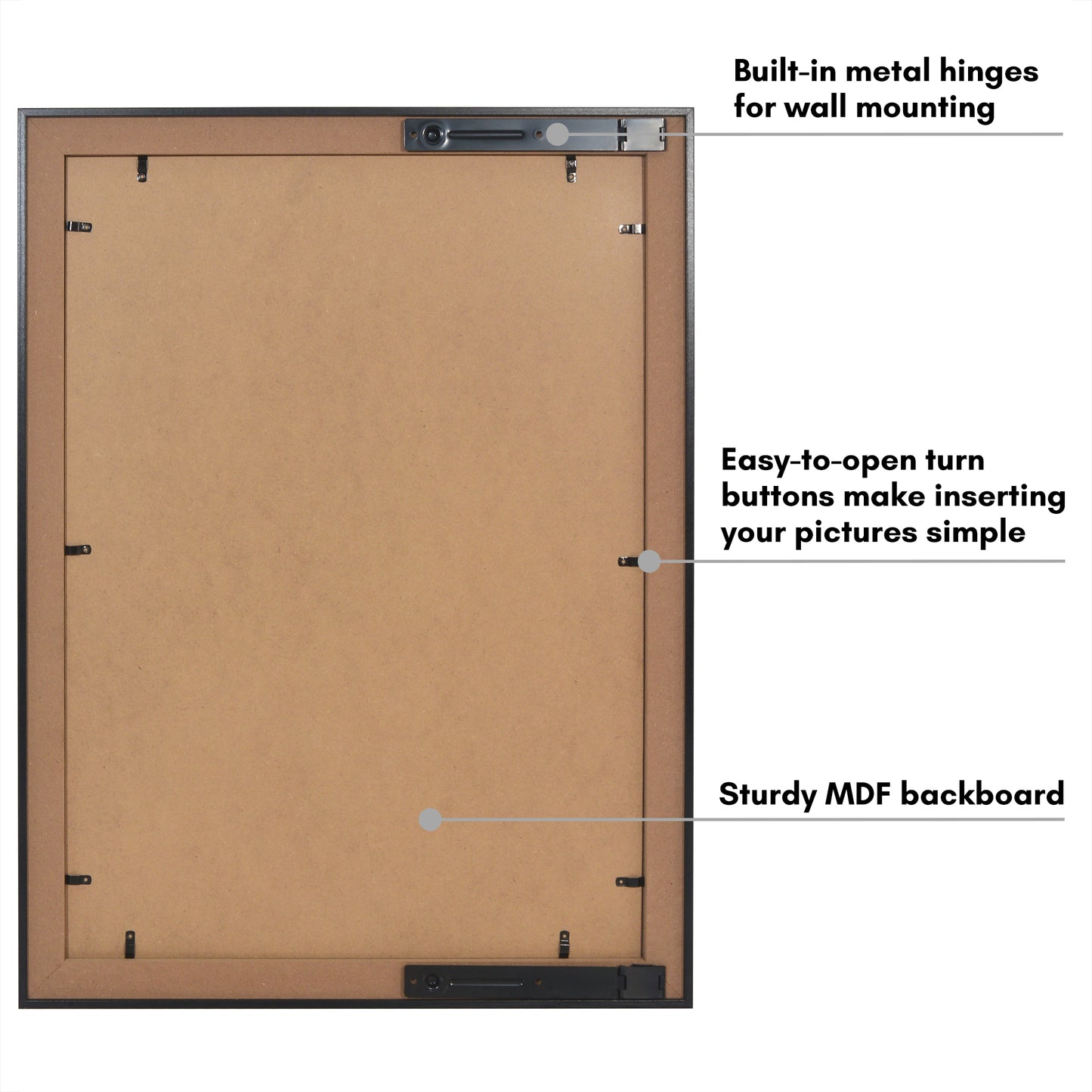 Black | Concealment Picture Frame | Magnetic Hinged Storage – Americanflat
