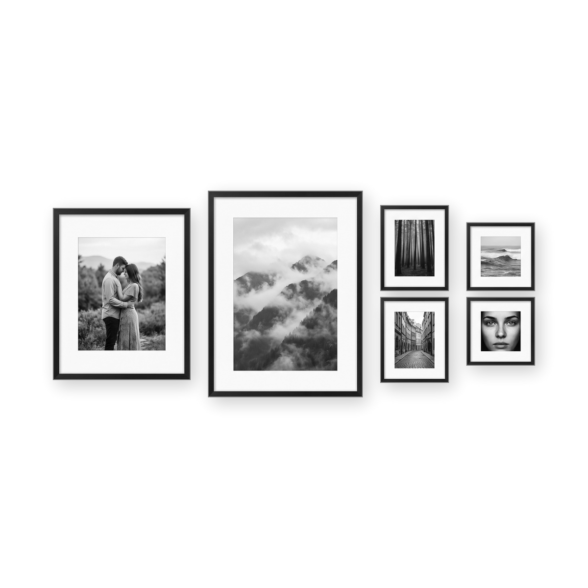 Hudson Gallery Wall Set — Black (6 Frames)