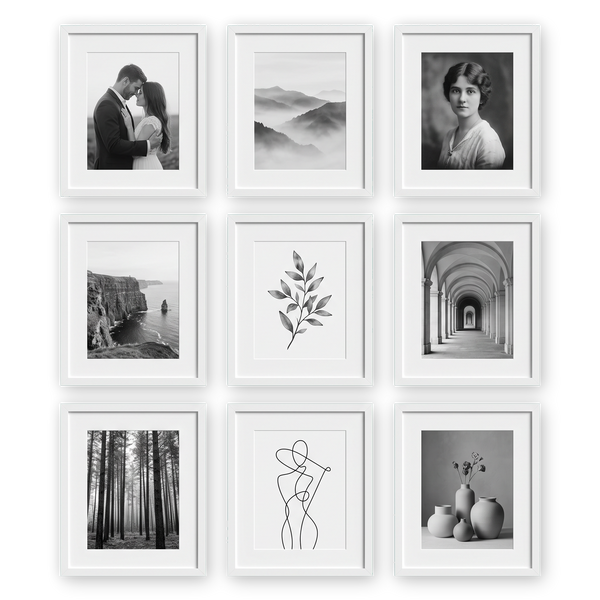 Hudson Grid Nine — White · 9 Frames