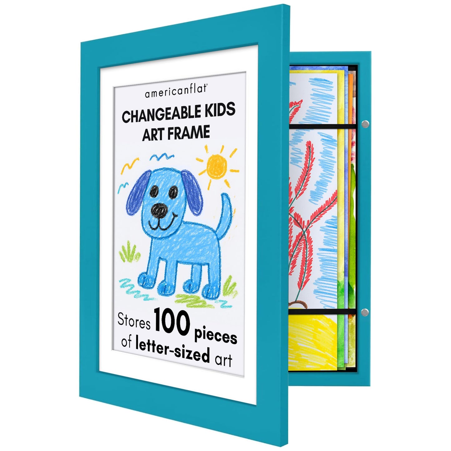 Americanflat Kids Art Frame | Holds 100 Photos | Modern - Premium Quality