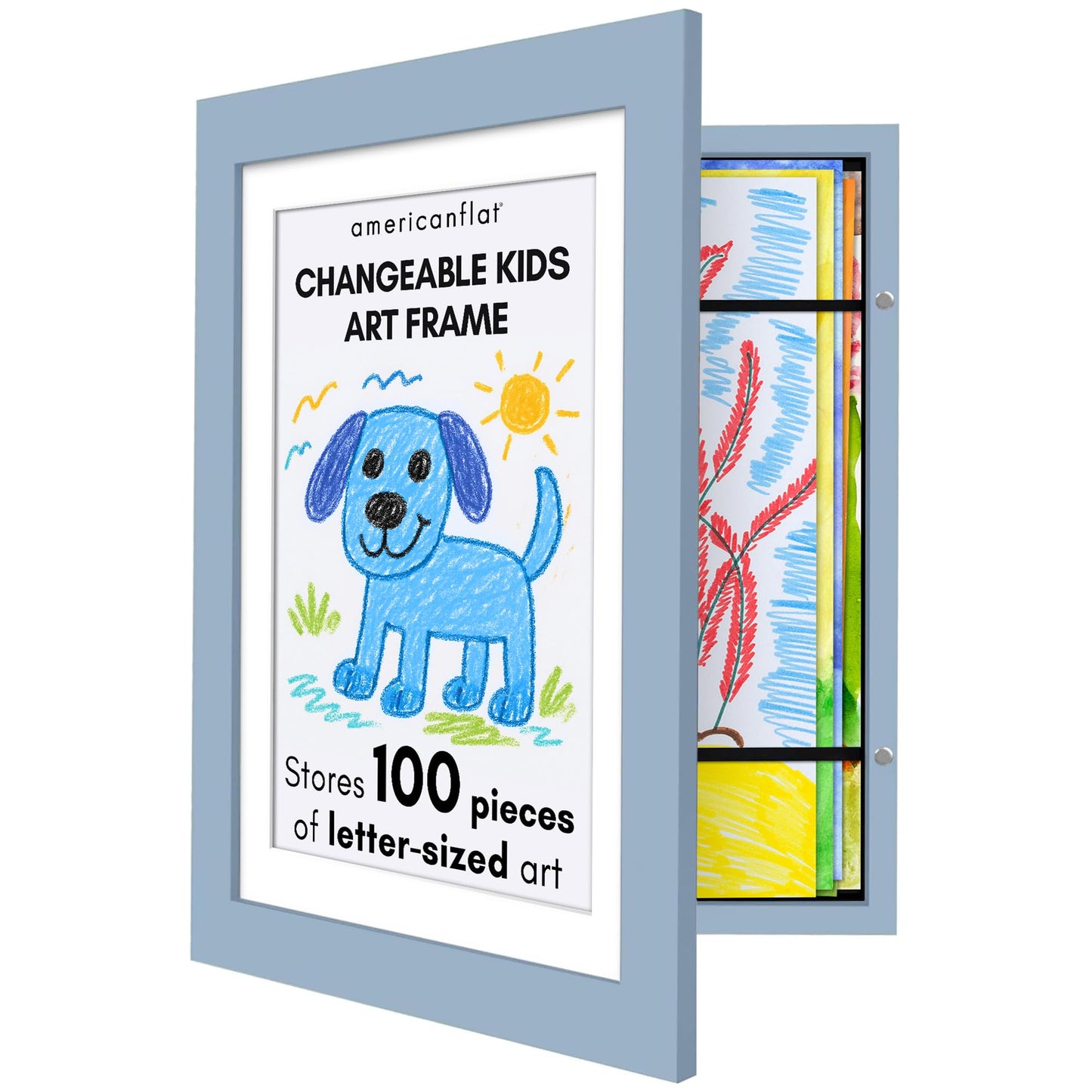 Americanflat Kids Art Frame | Holds 100 Photos | Modern - Premium Quality