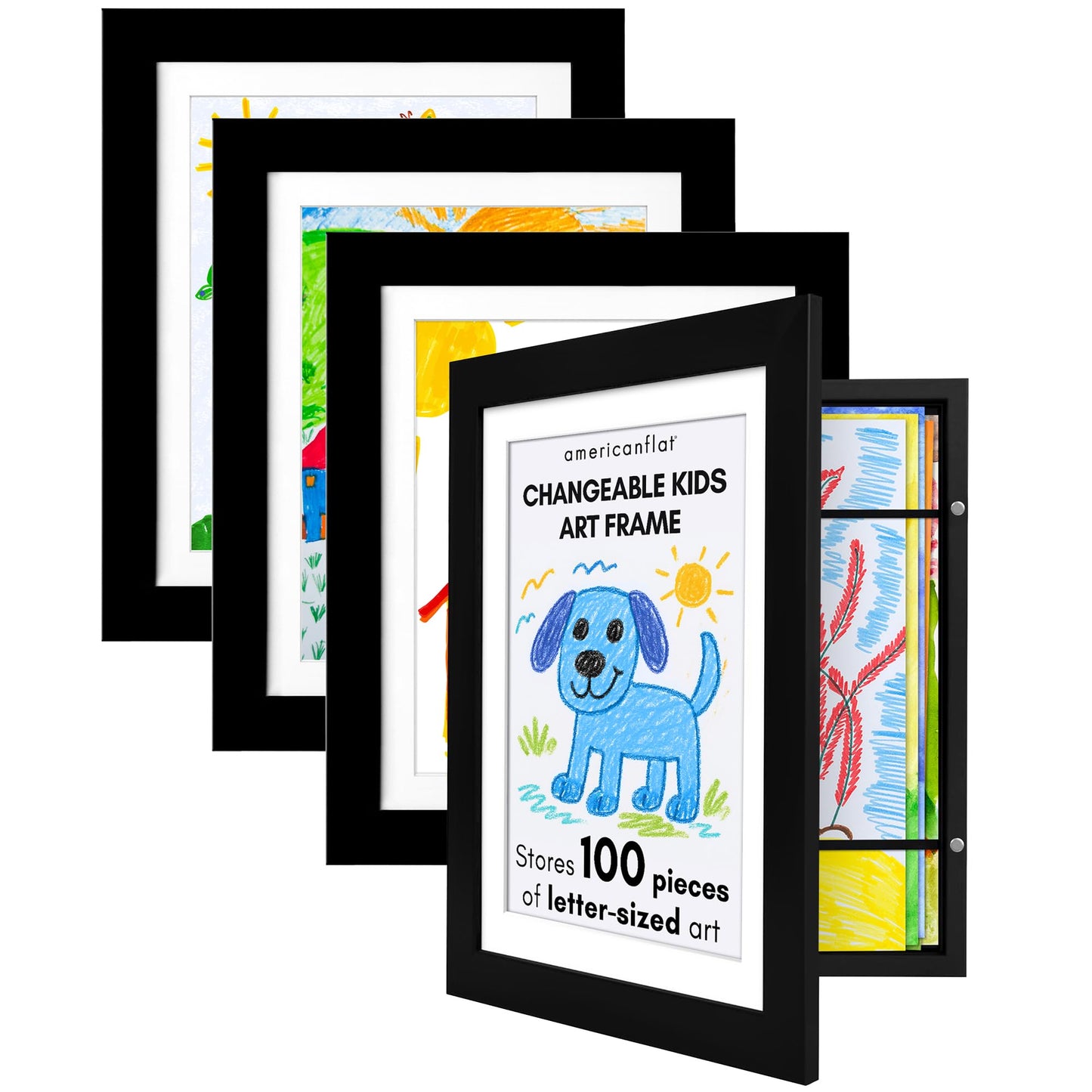 Americanflat Kids Art Frame | Holds 100 Photos | Modern - Premium Quality