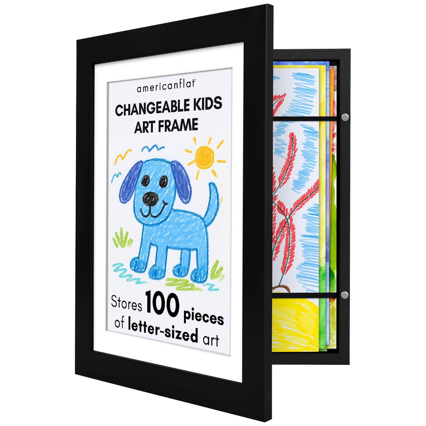 Americanflat Kids Art Frame | Holds 100 Photos | Modern - Premium Quality