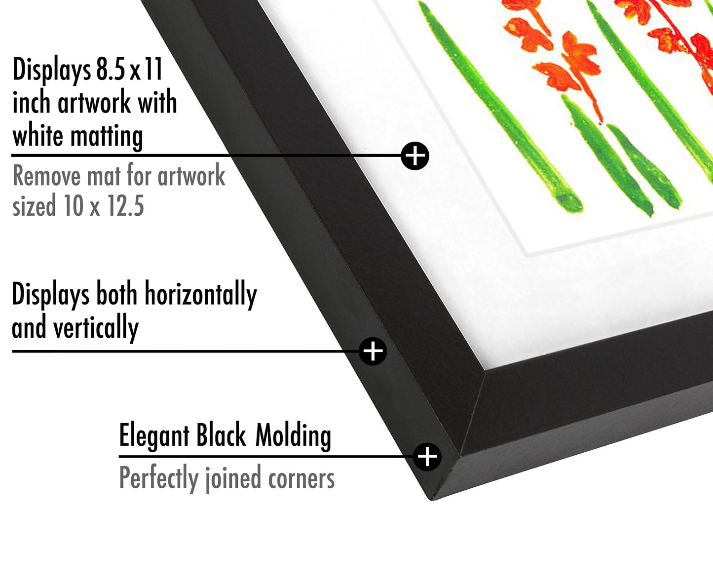 Kids Art Frame | 10x12.5 with mat | Holds up to 100 Artworks - Americanflat